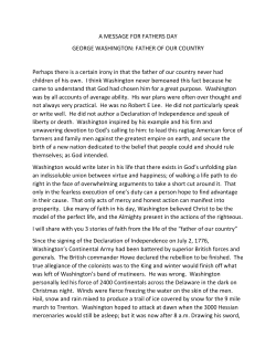 A MESSAGE FOR FATHERS DAY GEORGE WASHINGTON