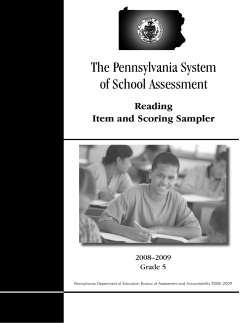 PSSA Item Sampler Reading Grade 5 2008-2009