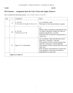 M2 Geometry &ndash; Assignment sheet for Unit 2 Lines and Angles