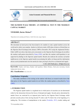 THE RANDOM WALK THEORY: AN EMPIRICAL TEST IN THE