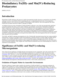 279. Dissimilatory Fe(III)- and Mn(IV)