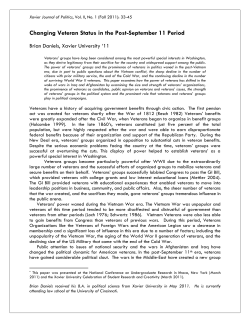 The Changing Political Status of Veterans in the