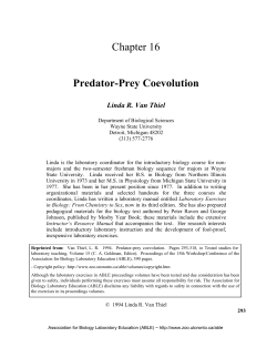 Predator-Prey Coevolution - Association for Biology Laboratory