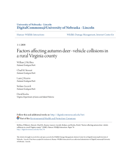 Factors affecting autumn deer&ndash;vehicle collisions in a rural Virginia