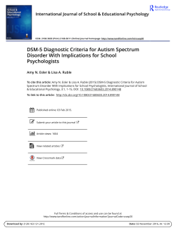 DSM-5 Diagnostic Criteria for Autism Spectrum Disorder With