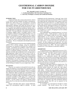 Geothermal Carbon Dioxide for Use in Greenhouses