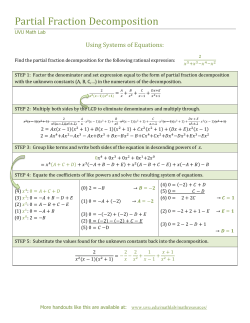 Partial Fraction Decomposition