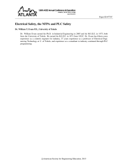 Electrical Safety, The NFPA And PLC Safety