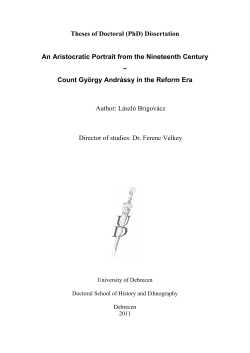 Theses of Doctoral (PhD) Dissertation An Aristocratic Portrait from