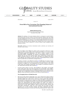 From Old to New Terrorism: The Changing Nature of International