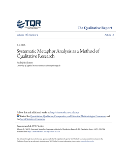 Systematic Metaphor Analysis as a Method of Qualitative Research