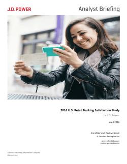 2016 U.S. Retail Banking Satisfaction Study