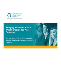 Bridging the Divide, Part II: What Canadian Job Ads