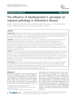 The influence of Apolipoprotein E genotype on regional pathology in