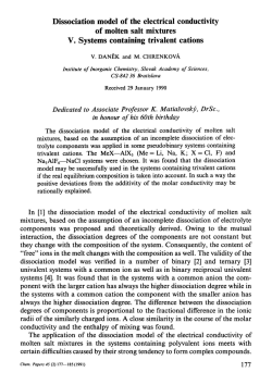 Dissociation model of the electrical conductivity of molten salt