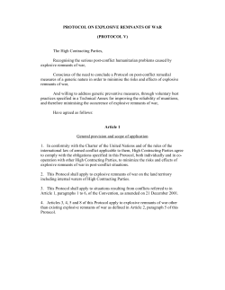 Protocol V on Explosive Remnants of War