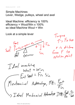 jan 4 Efficiency, MA, simple machines - Physics