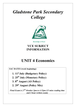 August (AS Policy) - Gladstone Park Secondary College