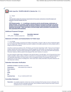 Statement of Problem and Substantiation for Public Input