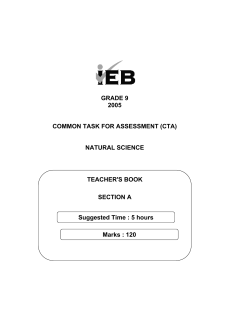 NATURAL SCIENCE TEACHER`S BOOK SECTION A Suggested Time