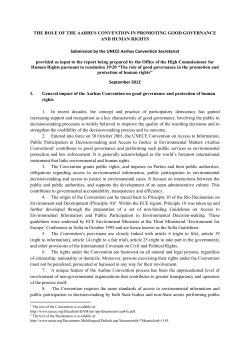 the role of the aarhus convention in promoting good