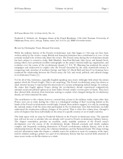 H-France Review Volume 16 (2016) Page 1