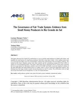 The Governance of Fair Trade System: Evidence from Small Honey