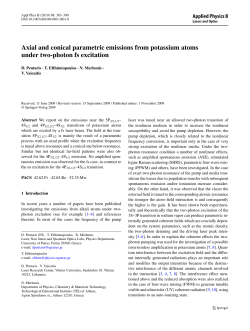Axial and conical parametric emissions from potassium atoms under