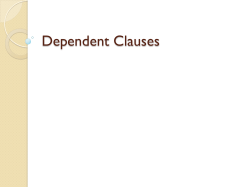 Dependent Clauses