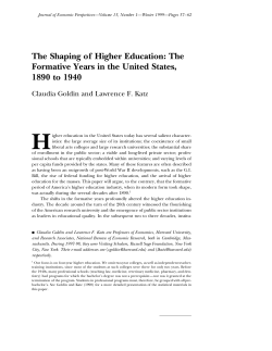 The Shaping of Higher Education