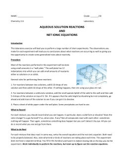 AQUEOUS SOLUTION REACTIONS AND NET IONIC EQUATIONS