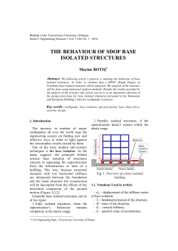 THE BEHAVIOUR OF SDOF BASE ISOLATED STRUCTURES