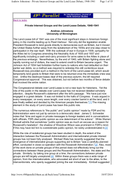 Private Interest Groups and the Lend-Lease