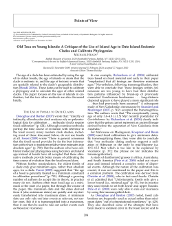 Points of View Old Taxa on Young Islands: A