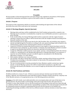 International Club BYLAWS Preamble Article I. Purpose Article II