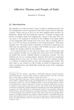 Affective Theism and People of Faith