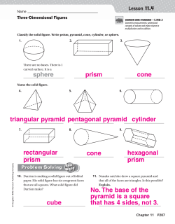 sphere prism cone pentagonal pyramid cylinder triangular