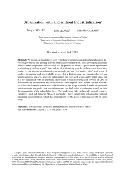 Urbanization with and without Industrialization