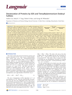 Denaturation of Proteins by SDS
