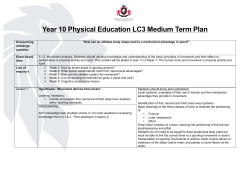Year 10 Physical Education LC3 Medium Term Plan