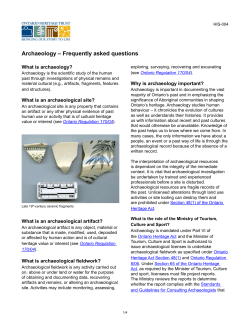 Archaeology &ndash; Frequently asked questions
