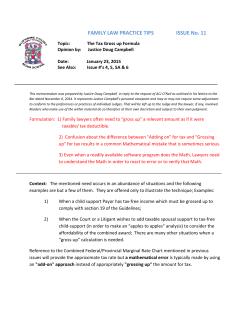 FAMILY LAW PRACTICE TIPS ISSUE No. 11