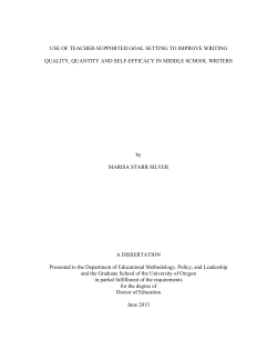 USE OF TEACHER-SUPPORTED GOAL SETTING TO IMPROVE
