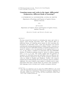 Counting nouns and verbs in the input