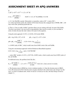 ASSIGNMENT SHEET #9 APQ ANSWERS
