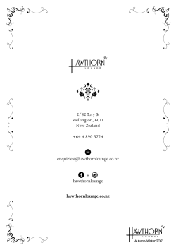 Hawthorn Autumn Winter Menu 2017