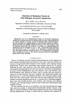 Detection of Resistance Factors in Fish Pathogen