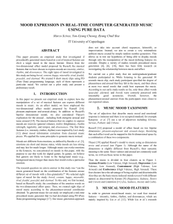 Mood Expression in Real-Time Computer Generated Music