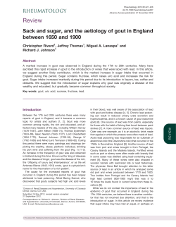 Sack and sugar, and the aetiology of gout in England between 1650