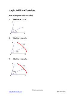 Angle Addition Postulate